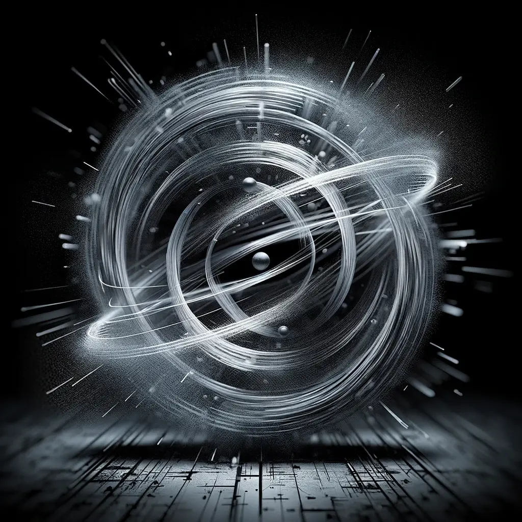 A symbolic representation of the Heisenberg Uncertainty Principle, illustrating the inherent limits in measuring a particle's position and momentum